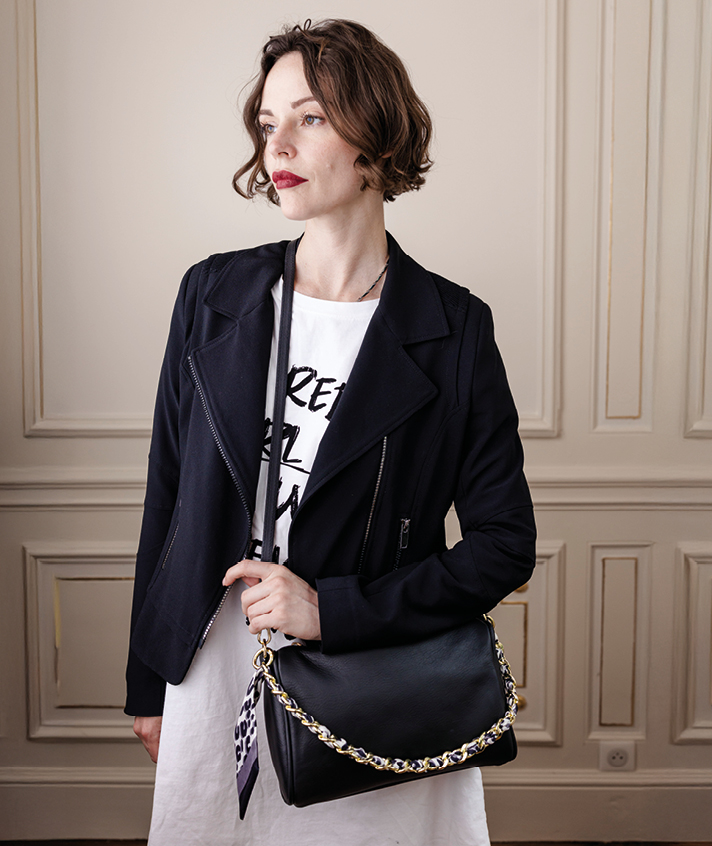 Sac Miley chaine ruban léop