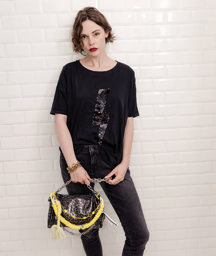 Sac Miley léop bijiou jaune