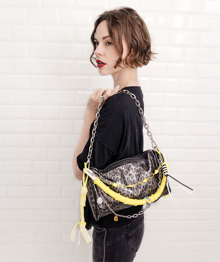 Sac Miley léop bijiou jaune